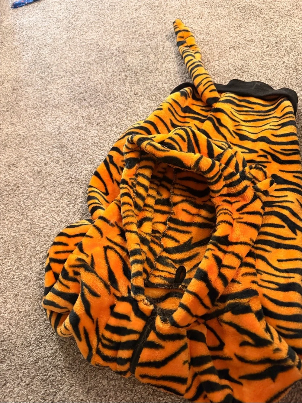 Tiger Print Orange Hooded dog costume (Halloween costume for Tigger) LARGE